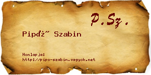 Pipó Szabin névjegykártya